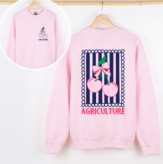 AGVOCATE CHERRY STRIPE CREWNECK - Front & Back