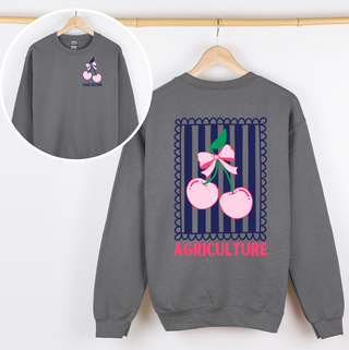 AGVOCATE CHERRY STRIPE CREWNECK - Front & Back