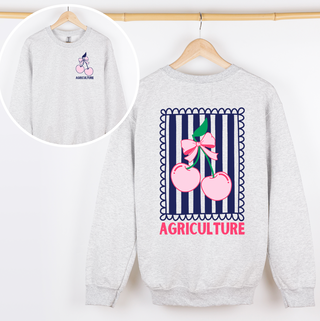 AGVOCATE CHERRY STRIPE CREWNECK - Front & Back