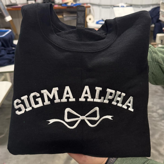 MARCH PREORDER - Sigma Alpha BOW Embroidered Crewneck - SHIPS IN 3-4 WEEKS