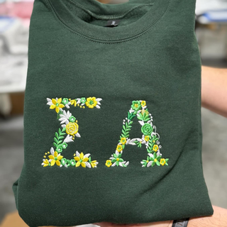 MARCH PREORDER - Sigma Alpha LETTERS Embroidered Crewneck