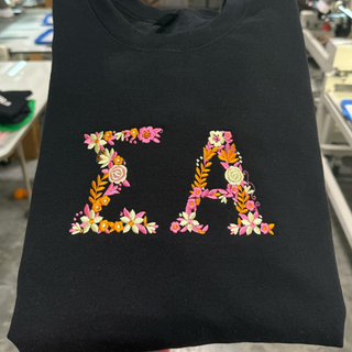 MARCH PREORDER - Sigma Alpha LETTERS Embroidered Crewneck