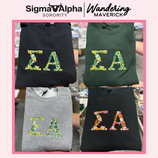 MARCH PREORDER - Sigma Alpha LETTERS Embroidered Crewneck