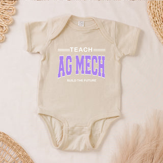 Teach Ag Mech Build The Future Purple Ink One Piece/T-Shirt (Newborn - Youth XL) - Multiple Colors!