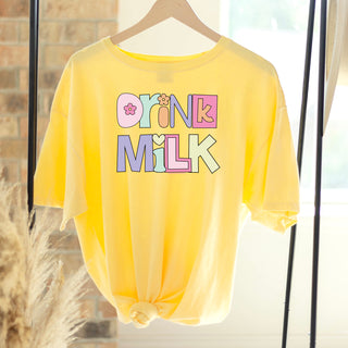 Pastel Drink Milk ComfortWash/ComfortColor T-Shirt (S-4XL) - Multiple Colors!