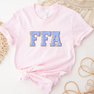 Faux Chenille FFA Periwinkle T-Shirt (XS-4XL) - Multiple Colors!