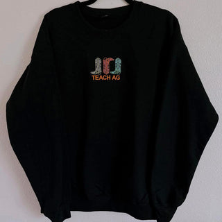 TEACH AG BOOTS EMBROIDERED CREWNECK (M - 3XL)