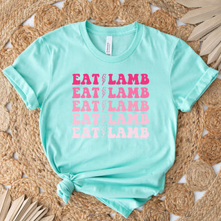 Eat Lamb Lightning Bolt Pink T-Shirt (XS-4XL) - Multiple Colors!