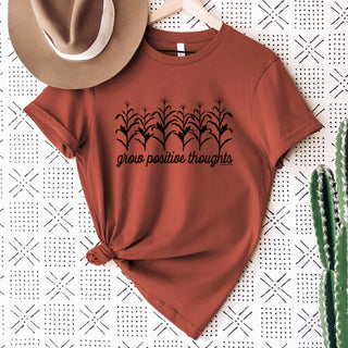 Grow Positive Thoughts - Crops T-Shirt (XS-4XL) - Multiple Colors!