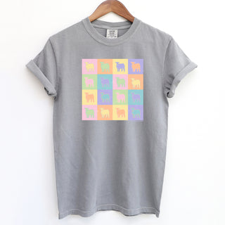 Pastel Checker Steer ComfortWash/ComfortColor T-Shirt (S-4XL) - Multiple Colors!