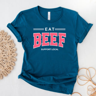 Pink Eat Beef - Support Local T-Shirt (XS-4XL) - Multiple Colors!