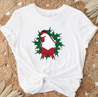 Chicken Christmas Wreath T-Shirt (XS-4XL) - Multiple Colors!h