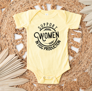 Support Women In Egg Production One Piece/T-Shirt (Newborn - Youth XL) - Multiple Colors!