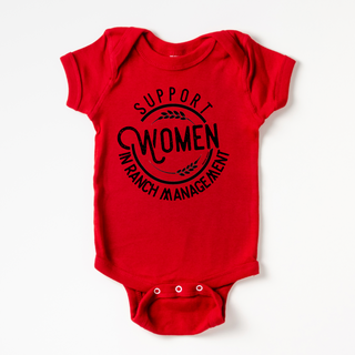 Support Women In Ranch Management One Piece/T-Shirt (Newborn - Youth XL) - Multiple Colors!