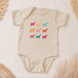 Colorful Dairy Goat One Piece/T-Shirt (Newborn - Youth XL) - Multiple Colors!