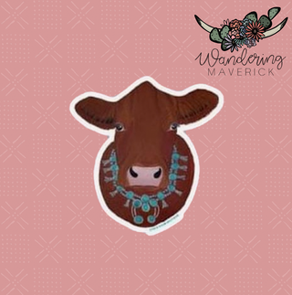 Red Cow Squash Blossom Sticker