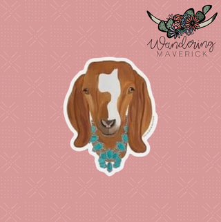 Tan Goat Squash Blossom Sticker