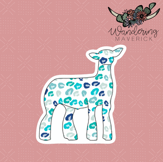 Turquoise Cheetah Lamb Sticker