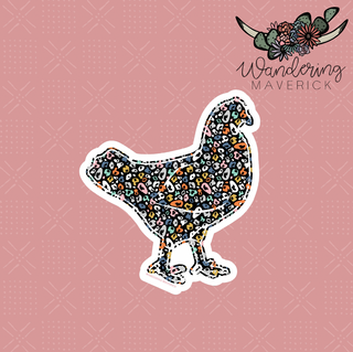 Colorful Cheetah Chicken Sticker