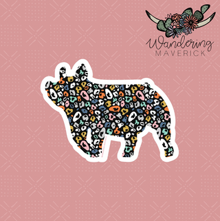 Colorful Cheetah Pig Sticker