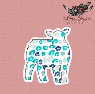 Turquoise Cheetah Steer Sticker