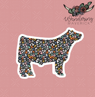 Colorful Cheetah Steer Sticker