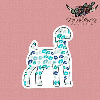 Turquoise Cheetah Goat Sticker