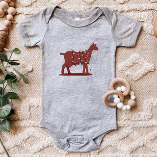 Dairy Goat Christmas Lights One Piece/T-Shirt (Newborn - Youth XL) - Multiple Colors!