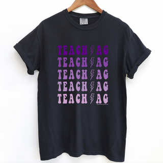 Teach Ag Bolt Purple ComfortWash/ComfortColor T-Shirt (S-4XL) - Multiple Colors!