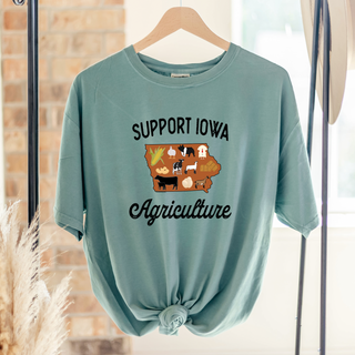 Support Iowa Agriculture ComfortWash/ComfortColor T-Shirt (S-4XL) - Multiple Colors!